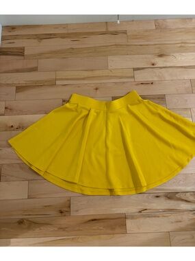 Women’s Yellow Circle Skirt - Flared Skater Style